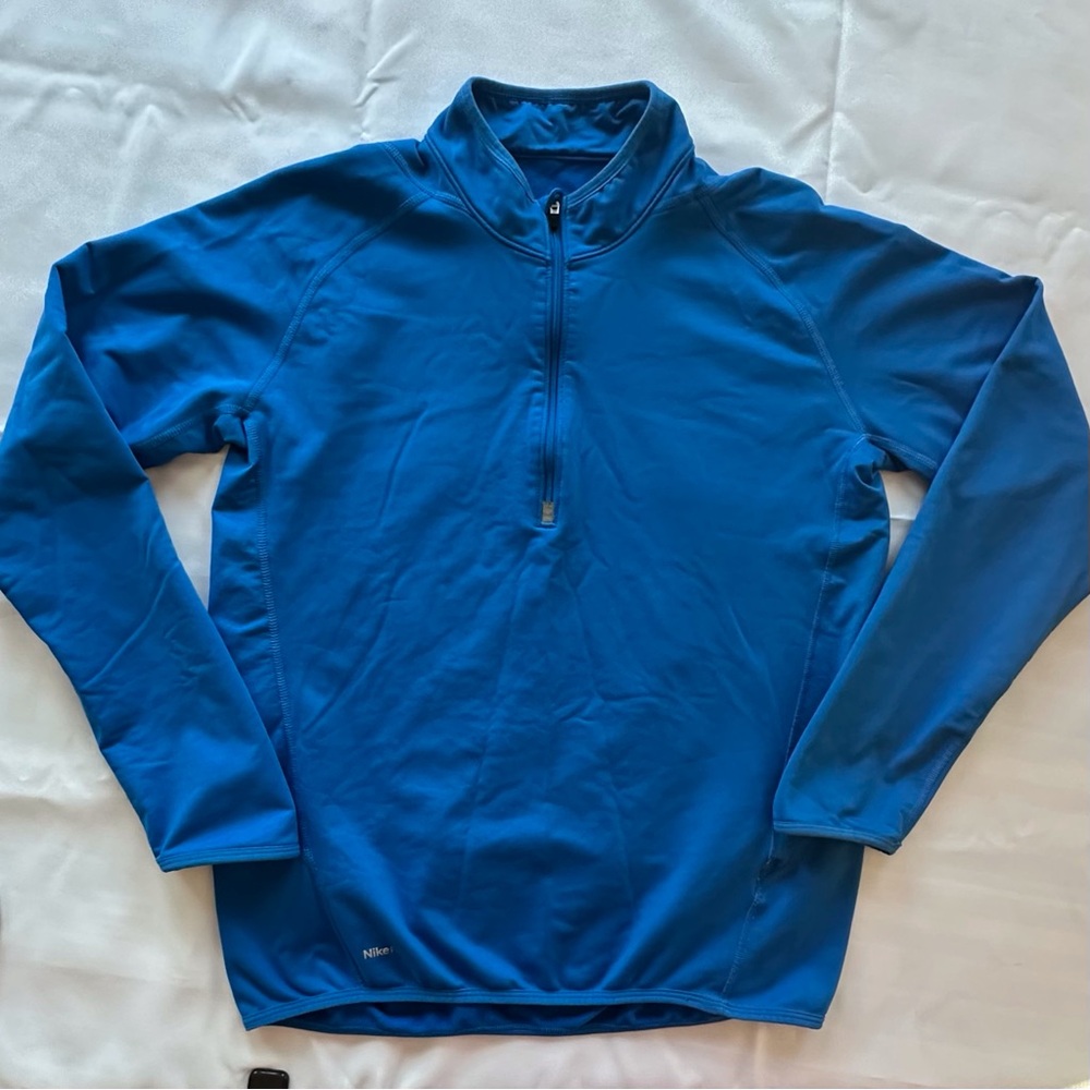 Nike NikeFit Dry 1/4‎ zip long sleeve blue pullover women’s small